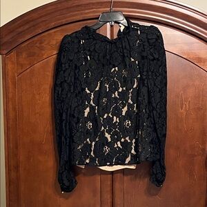 Wayf Black Lace Blouse